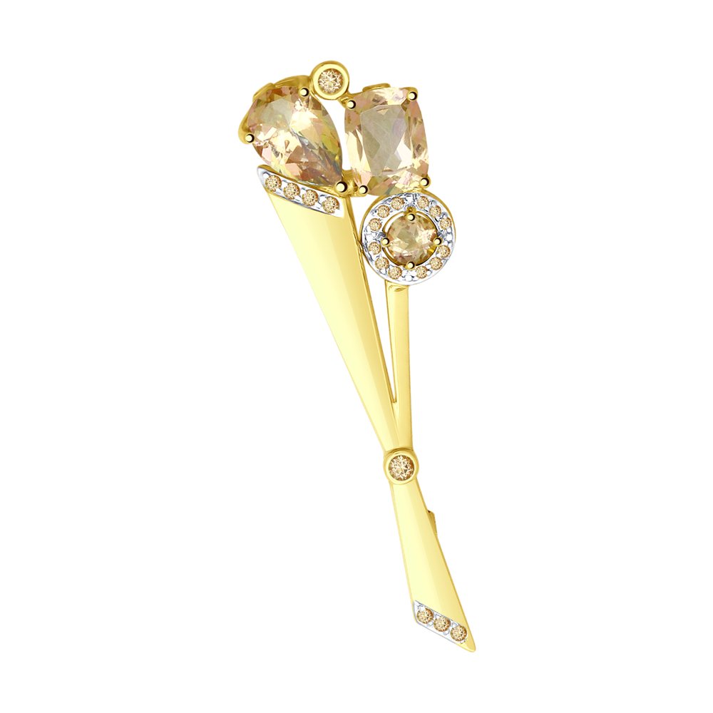 Брошь SOKOLOV из желтого золота с розовыми топазами Swarovski и жёлтыми Swarovski Zirconia
Брошь SOKOLOV из желтого золота с розовыми топазами Swarovski и жёлтыми Swarovski Zirconia