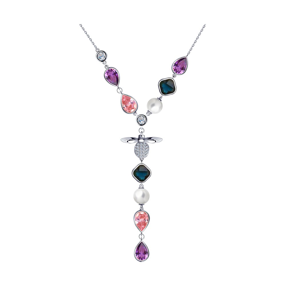 Колье SOKOLOV из серебра с жемчугом Swarovski, сиреневыми ситаллами, синими стеклянными вставками и фианитами
Колье SOKOLOV из серебра с жемчугом Swarovski, сиреневыми ситаллами, синими стеклянными вставками и фианитами
