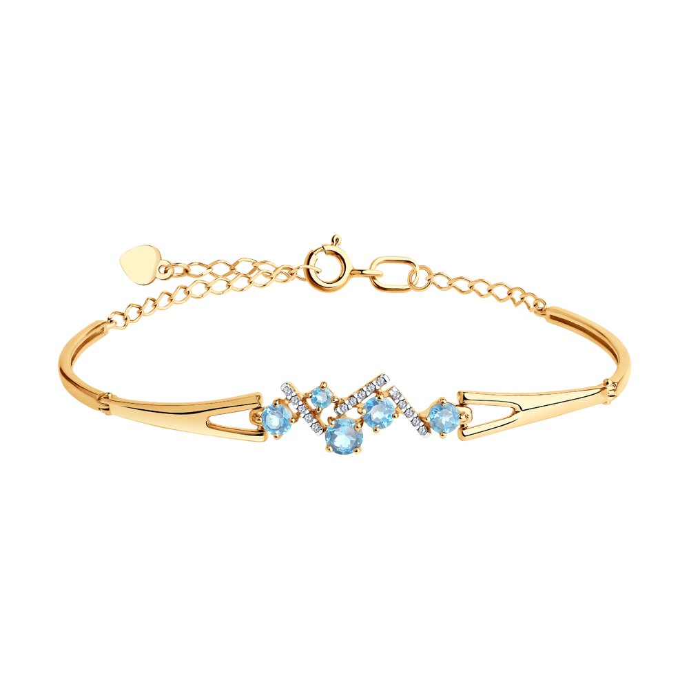 Браслет SOKOLOV из золота с топазами и фианитами 
Браслет SOKOLOV из золота с топазами и фианитами