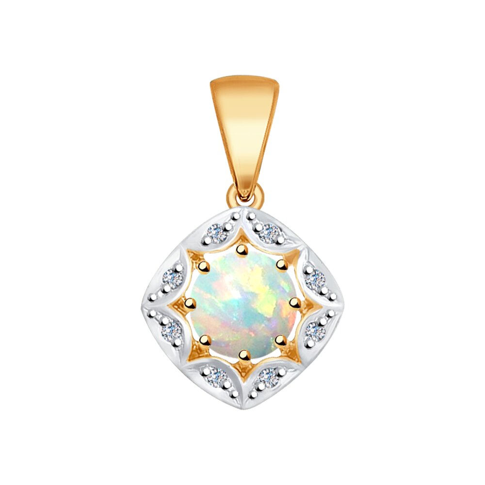 фото Подвеска sokolov diamonds из золота с бриллиантами и опалом
