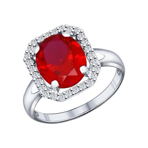 Кольцо SOKOLOV из серебра с корундом рубиновым (синт.) и фианитами
Кольцо SOKOLOV из серебра с корундом рубиновым (синт.) и фианитами