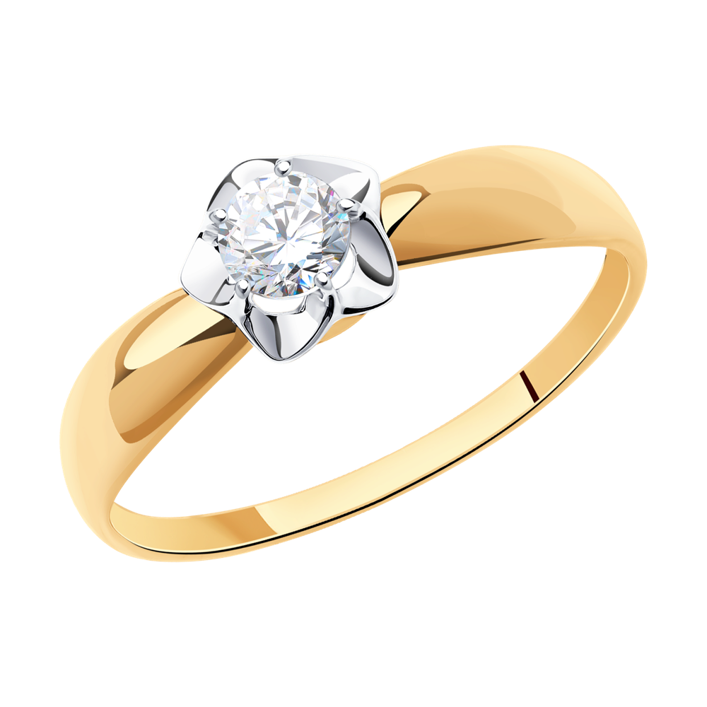 фото Помолвочное кольцо sokolov из золота с фианитом