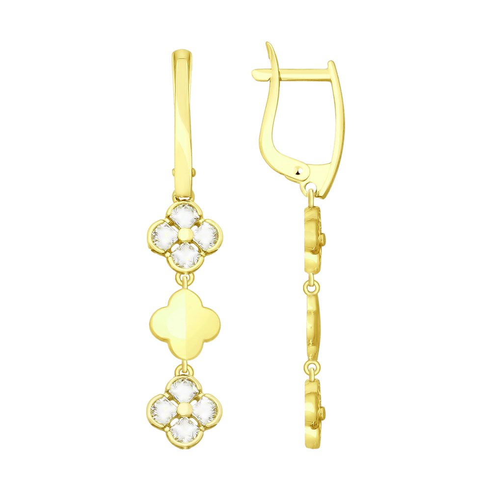 

Серьги SOKOLOV из желтого золота со Swarovski Zirconia