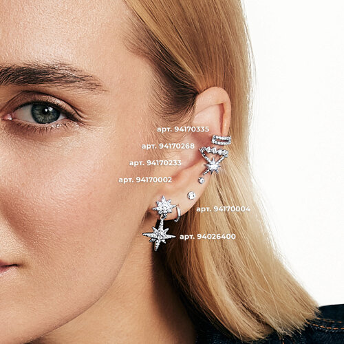 Серьга из серебра с фианитами - фото 3