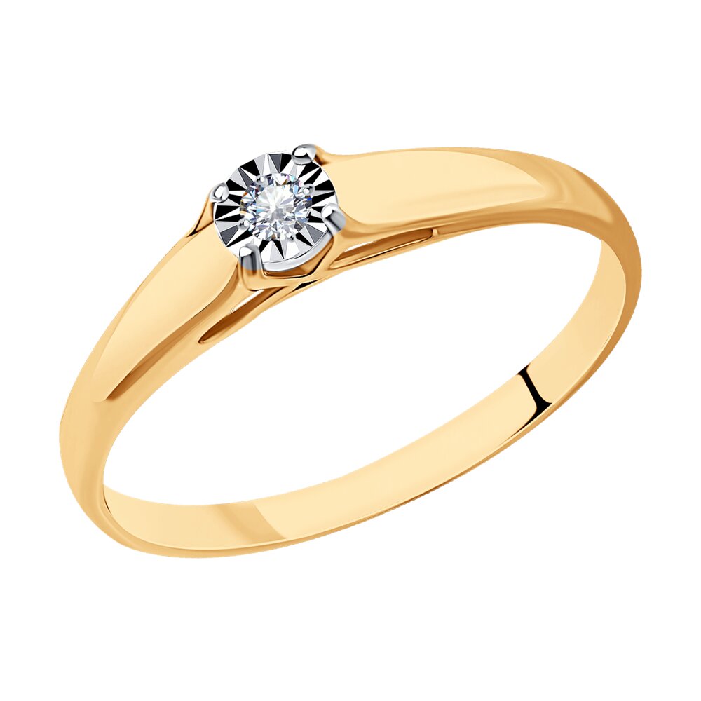фото Помолвочное кольцо sokolov diamonds из комбинированного золота с бриллиантом
