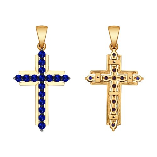 Крест SOKOLOV Diamonds из золота с сапфирами