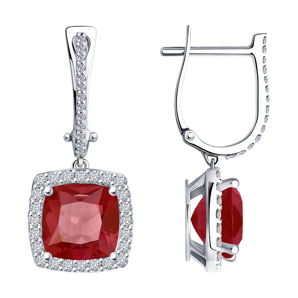 

Серьги SOKOLOV Diamonds из белого золота с бриллиантами и рубинами