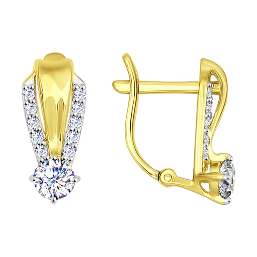 

Серьги SOKOLOV из желтого золота со Swarovski Zirconia