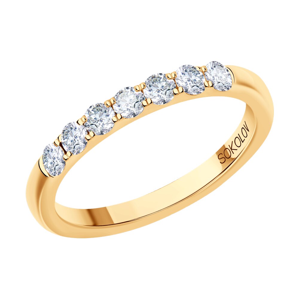 Обручальное кольцо SOKOLOV Diamonds из золота с бриллиантами