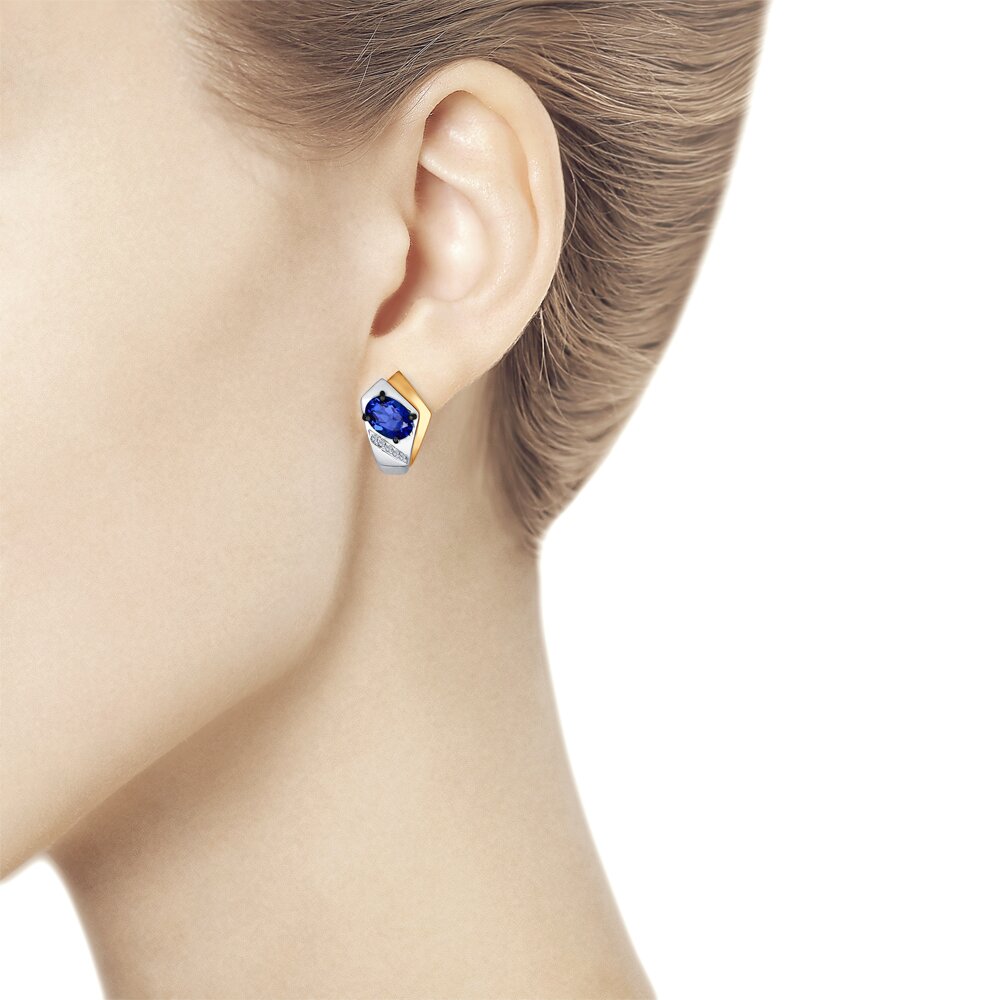 

Серьги SOKOLOV Diamonds из золота с бриллиантами и корундами сапфировыми (синт.)