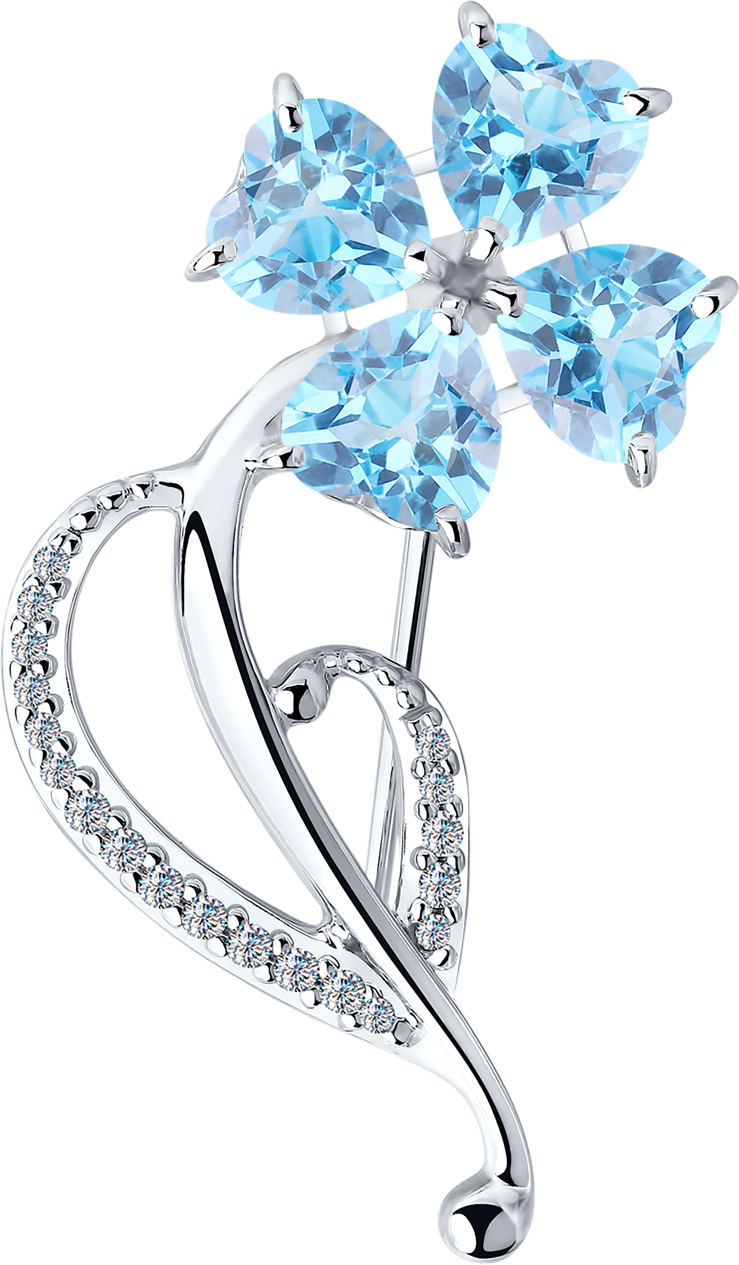 Брошь SOKOLOV из серебра с топазами и фианитами 3100₽