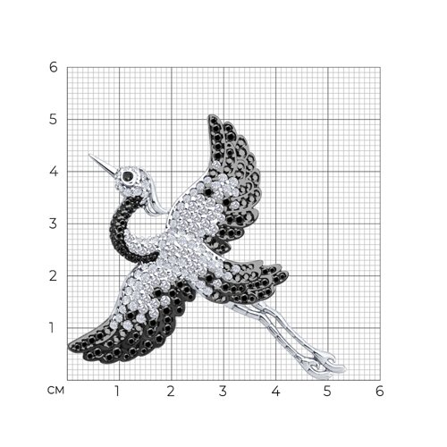 Брошь из серебра с фианитами - фото 5