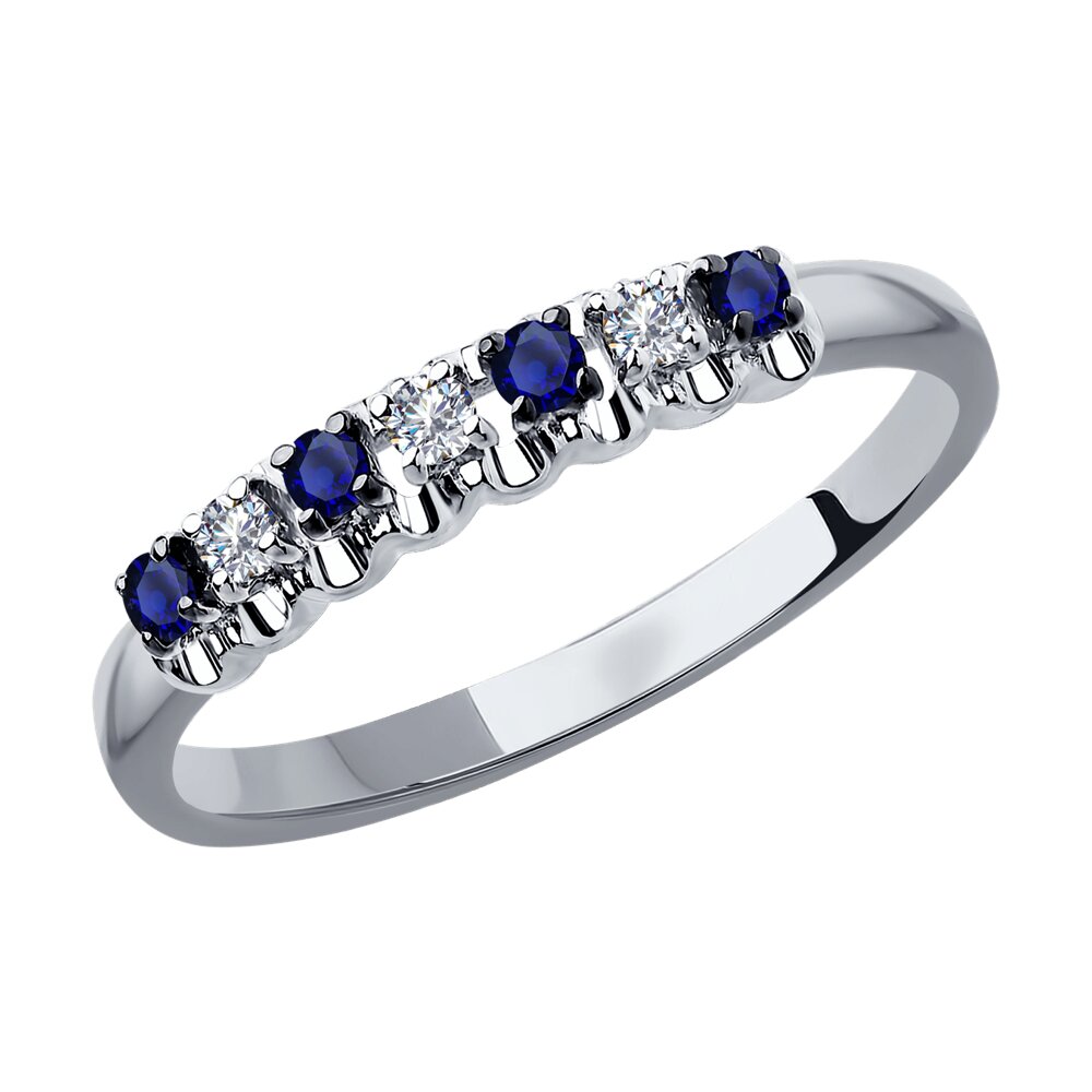 

Кольцо SOKOLOV Diamonds из белого золота с бриллиантами и сапфирами