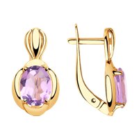 Серьги из золота с аметистами