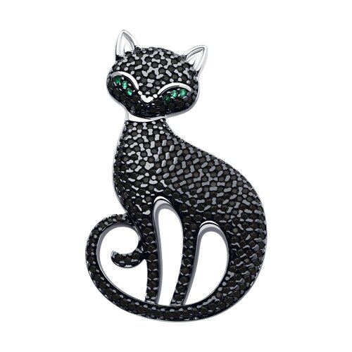 Брошь из серебра с фианитами - фото 1