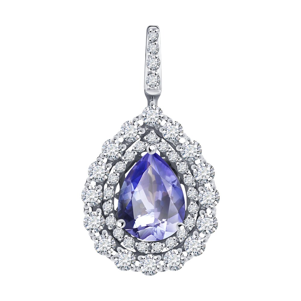 

Подвеска SOKOLOV Diamonds из белого золота с бриллиантами и танзанитом