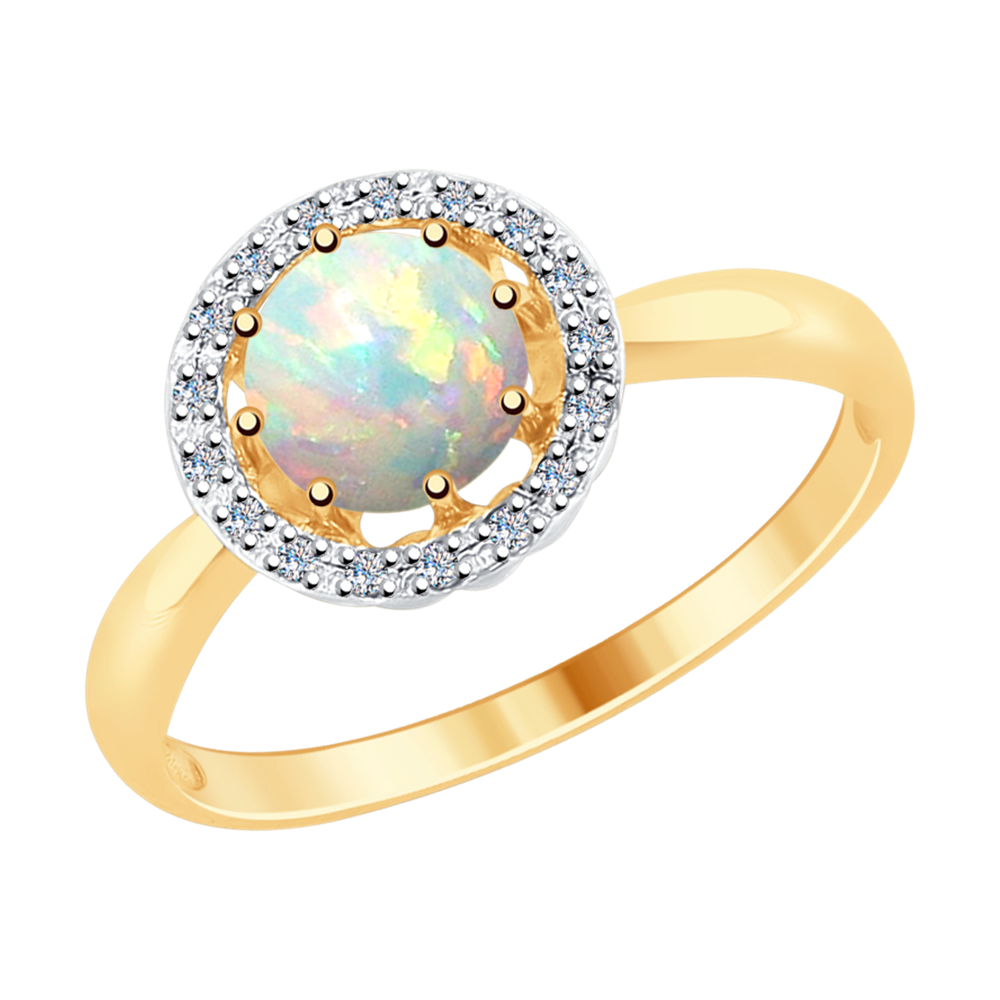 фото Кольцо sokolov diamonds из золота с бриллиантами и опалом