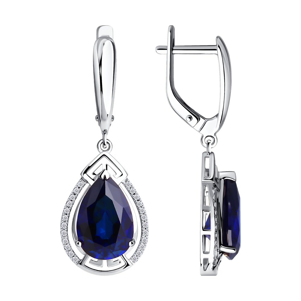 

Серьги c бриллиантами и синими корундами SOKOLOV Diamonds