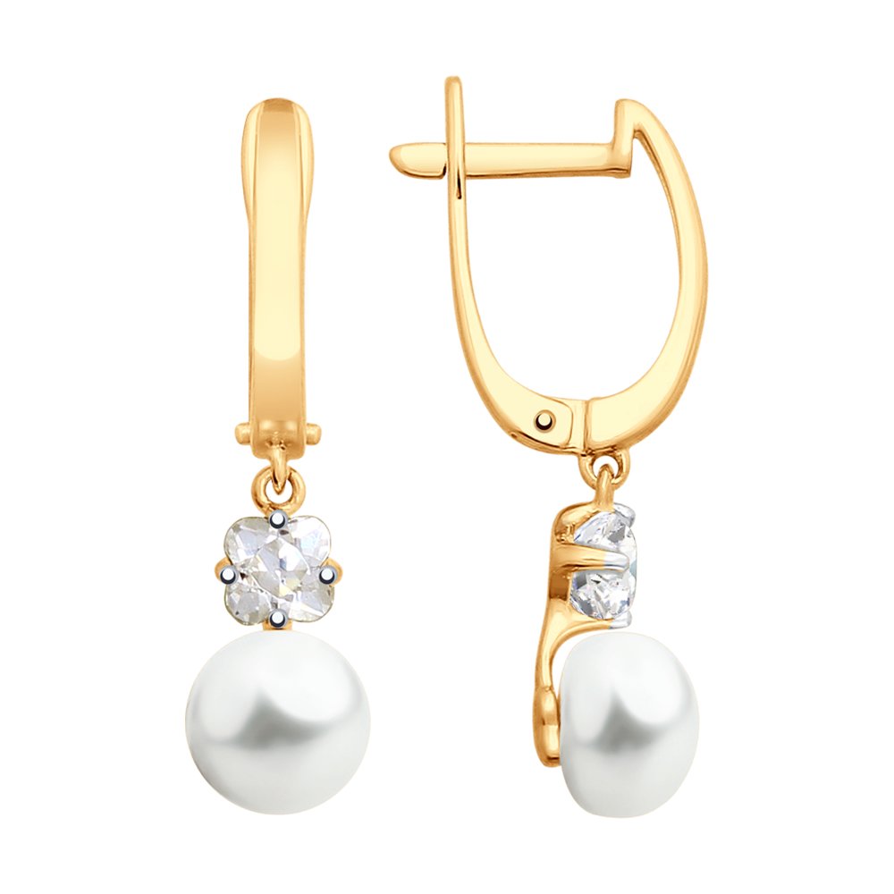 

Серьги SOKOLOV из золота с жемчугом и Swarovski Zirconia