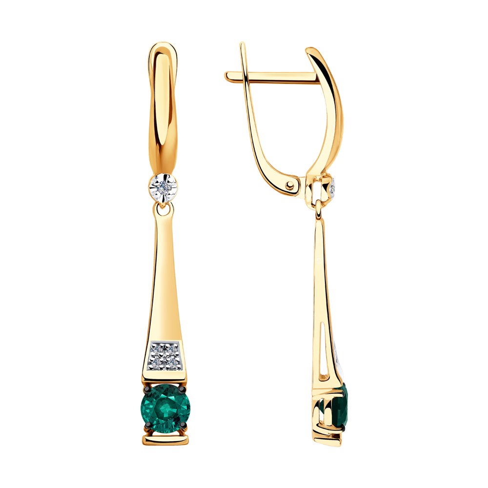 

Серьги SOKOLOV Diamonds из золота с бриллиантами и гидротермальным изумрудом