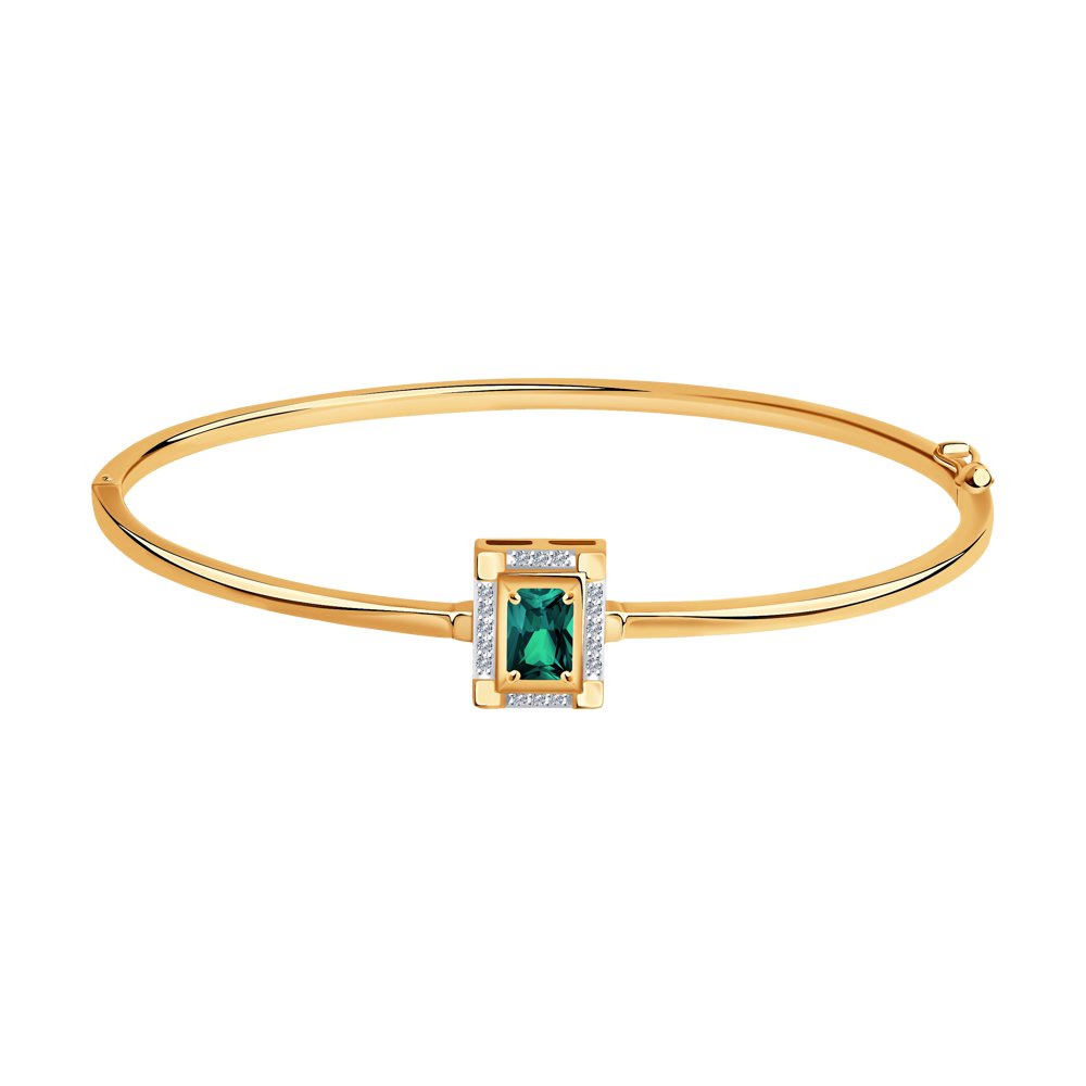 

Браслет SOKOLOV Diamonds из золота с бриллиантами и изумрудом гидротермальным