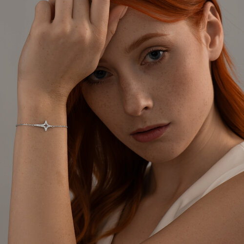 Браслет из серебра с фианитами - фото 5