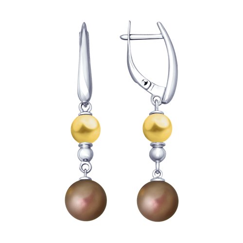Серьги из серебра с жемчугом Swarovski