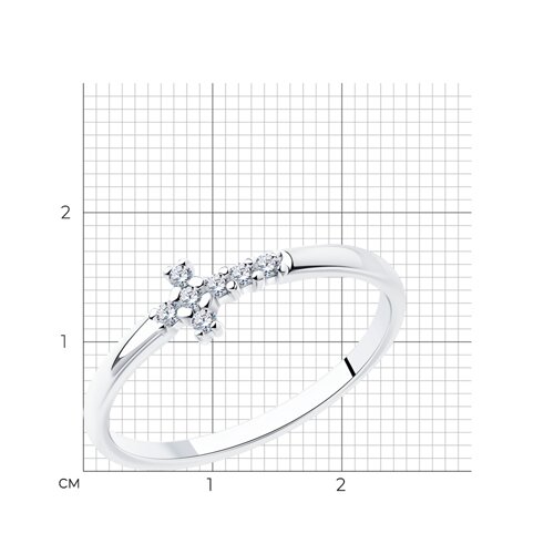 Кольцо из серебра с фианитами - фото 4