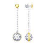 Серьги из серебра с золочением