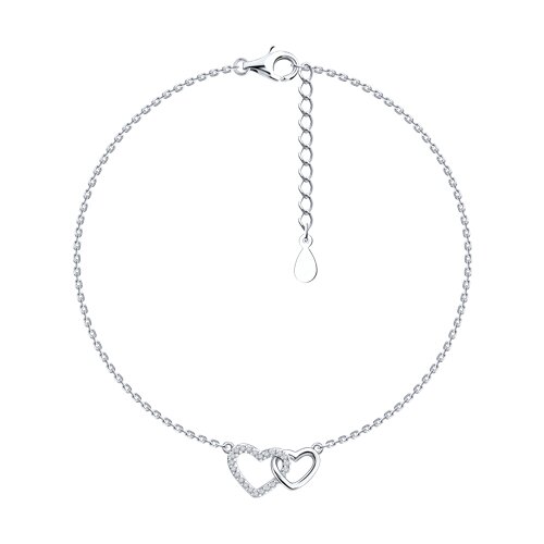 Браслет из серебра с фианитами - фото 1