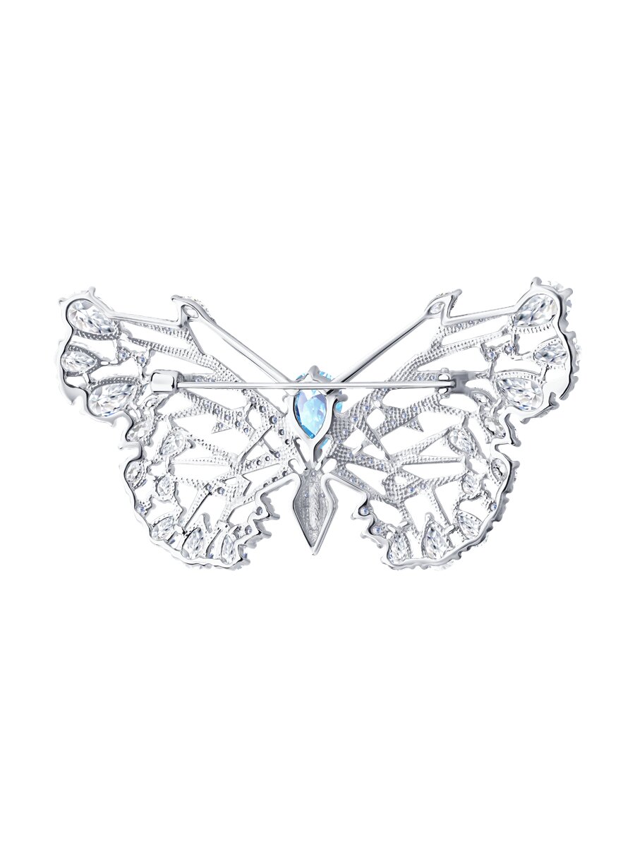 Брошь из серебра с фианитами - фото 2