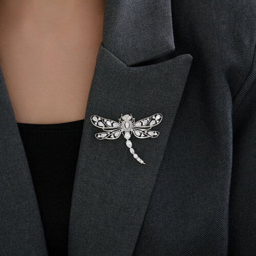 Брошь из серебра с фианитами - фото 3