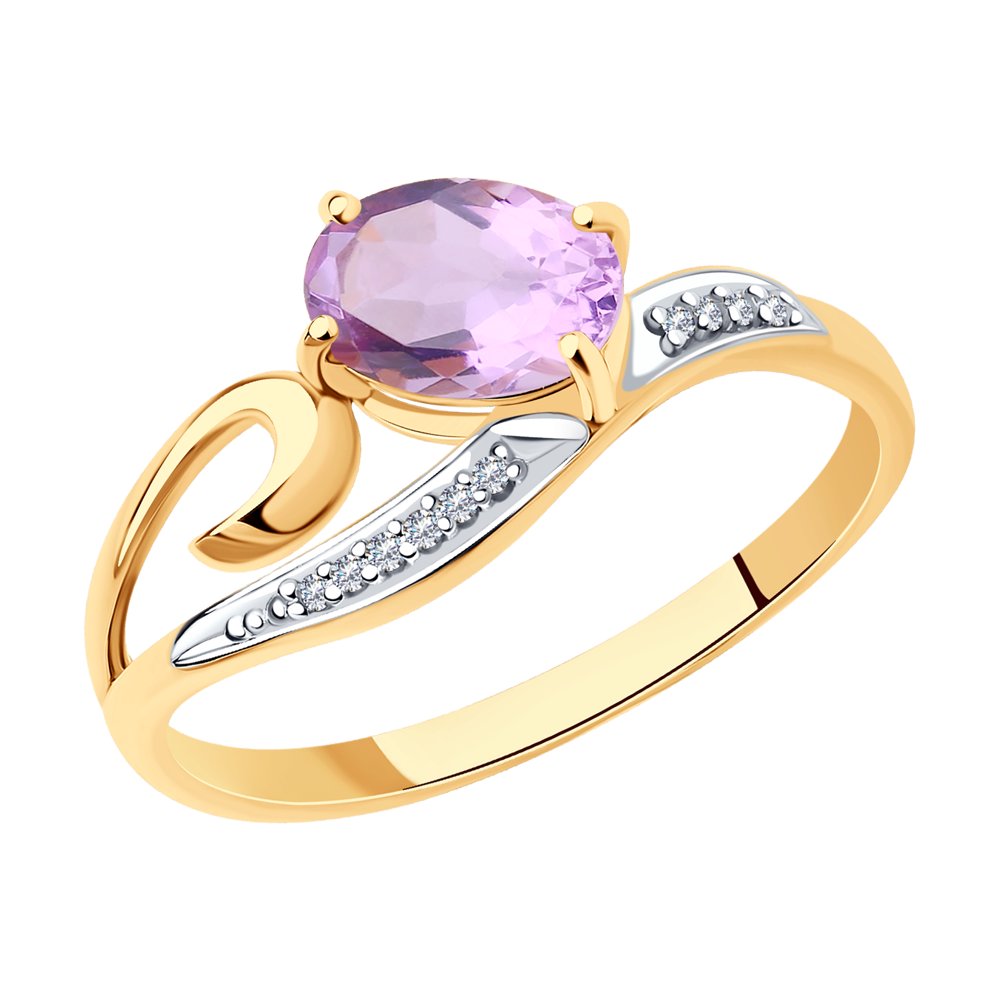 

Кольцо SOKOLOV из золота с аметистом и фианитами