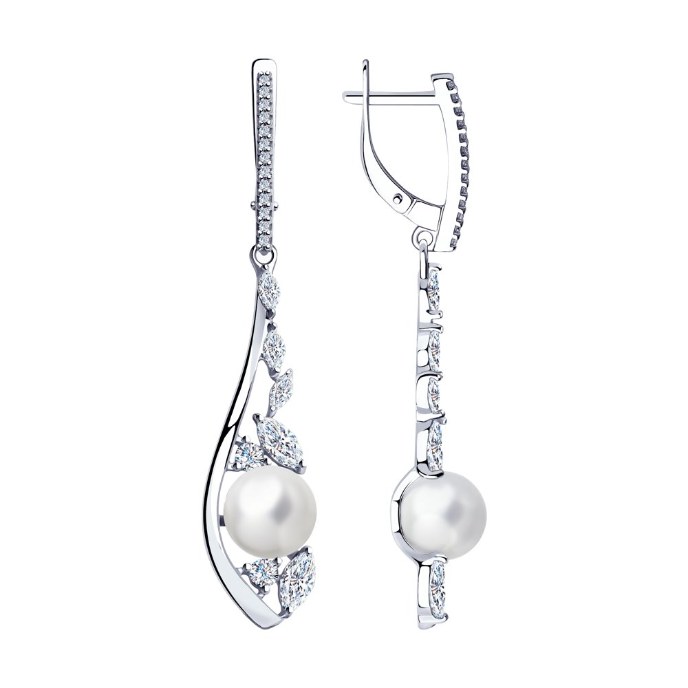 

Серьги SOKOLOV из серебра с жемчугом и фианитами