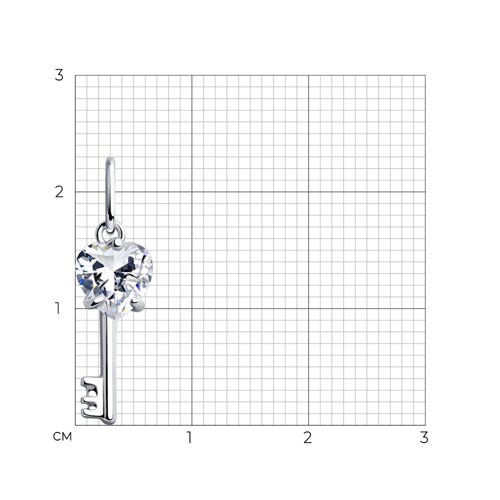 Подвеска из серебра с фианитом - фото 3