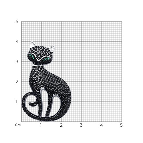 Брошь из серебра с фианитами - фото 4