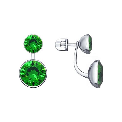 

Серьги-пусеты SOKOLOV из серебра с зелёными кристаллами Swarovski