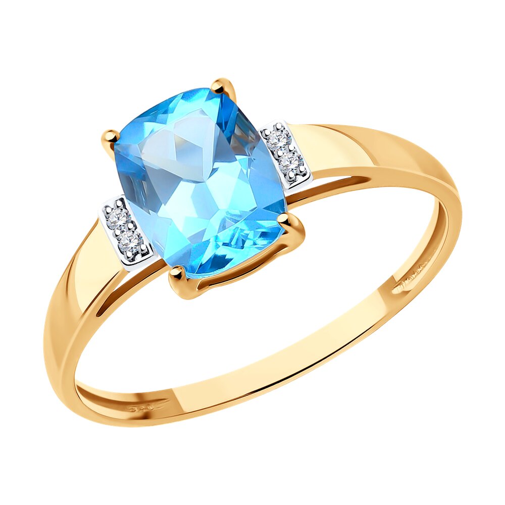 

Кольцо SOKOLOV Diamonds из золота с бриллиантами и топазом
