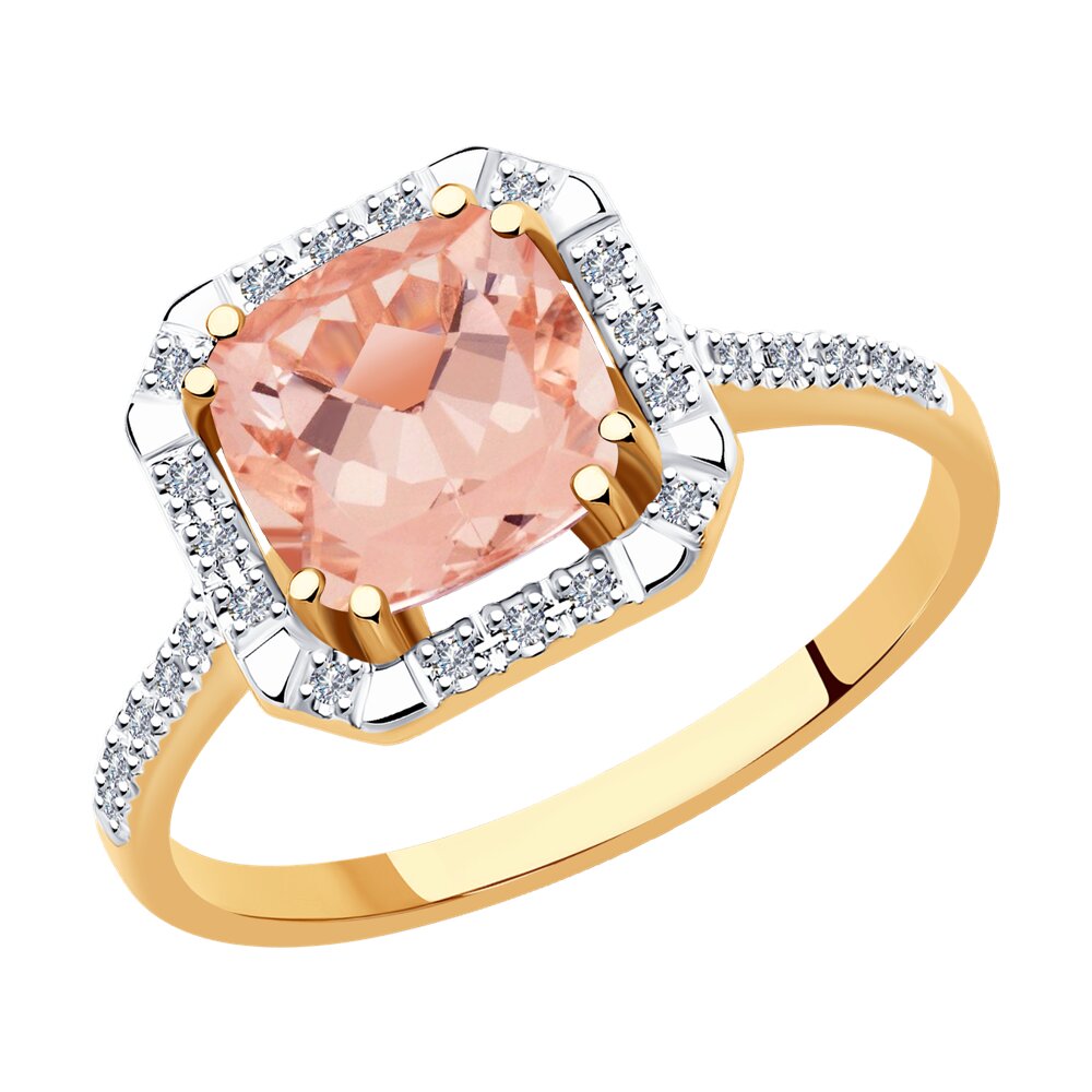 

Кольцо SOKOLOV Diamonds из золота с бриллиантами и морганитом