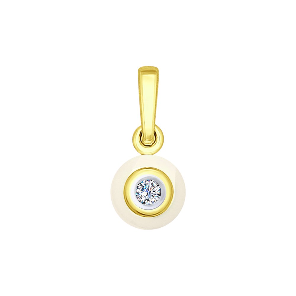 

Подвеска SOKOLOV Diamonds из желтого золота с бриллиантом и керамической вставкой