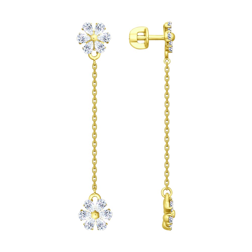 

Серьги SOKOLOV из желтого золота со Swarovski Zirconia