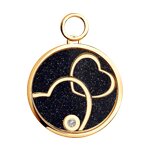 Золотая подвеска Charm «Два сердца»