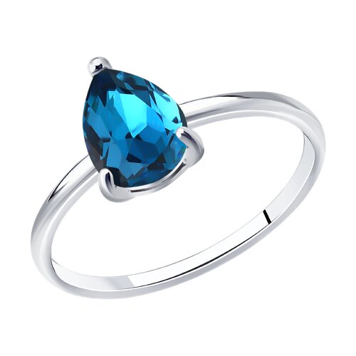 Кольцо из серебра с кристаллом - фото 1