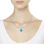 Подвеска из серебра с голубым кристаллом Swarovski