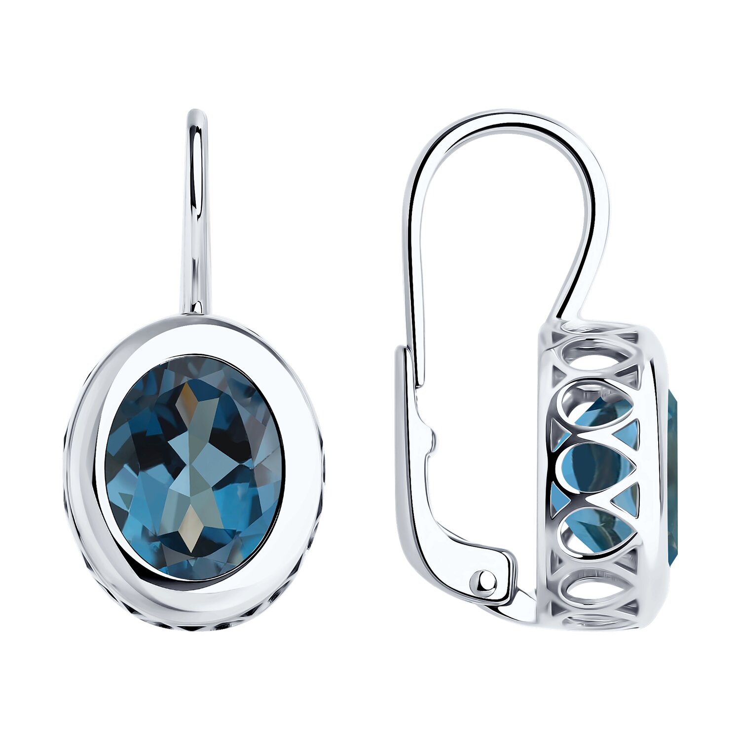 Серьги из белого золота с лондон топазами SOKOLOV - купить в ...