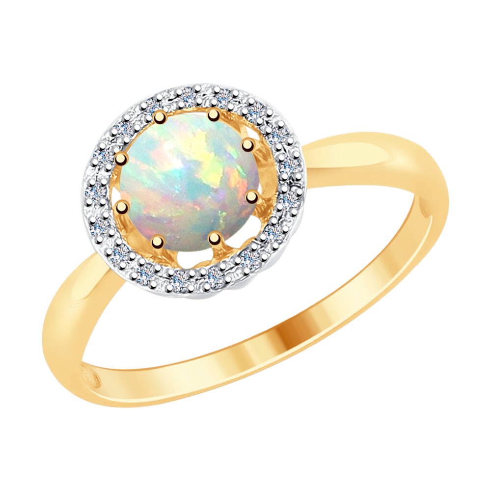 Кольцо SOKOLOV из золота с бриллиантами и опалом