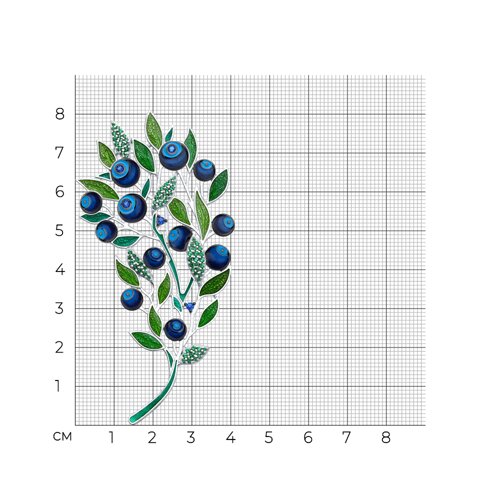 Брошь из серебра с фианитами и эмалью - фото 5