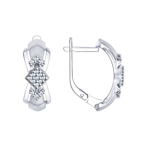 Серьги из серебра с фианитами