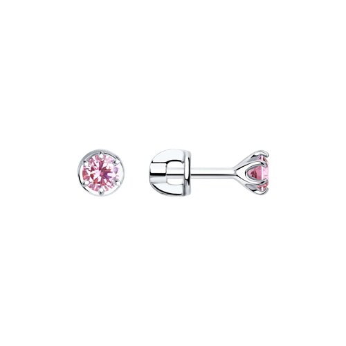 Серьги из серебра с фианитами