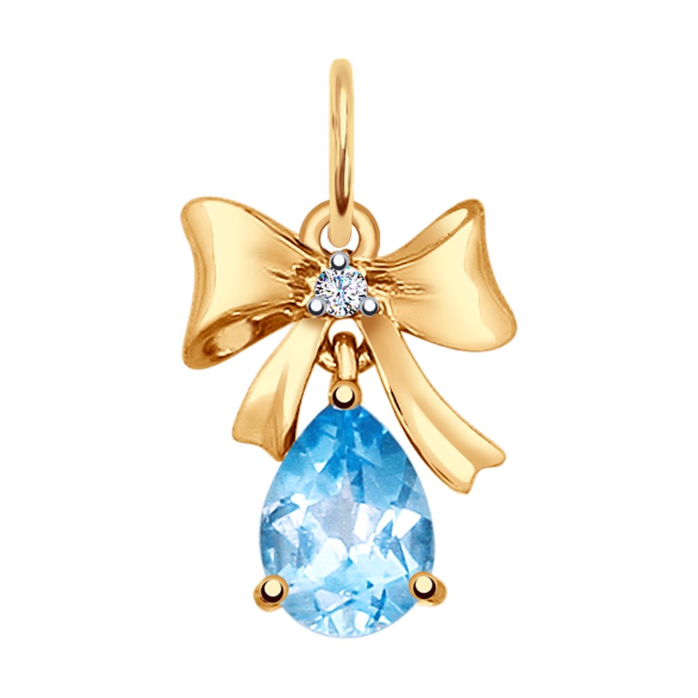 

Подвеска SOKOLOV из золота с топазом и фианитом